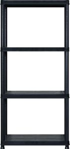 vidaXL Regał 4-poziomowy, czarny, 122x30,5x130 cm, plastikowy 5