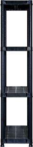 vidaXL Regał 4-poziomowy, czarny, 122x30,5x130 cm, plastikowy 6