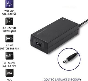 Zasilacz do laptopa Qoltec 60 W, 2.1 mm, 5 A, 12 V (1_794100) 3