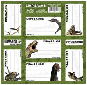 Derform Nalepki na zeszyty Dinozaur (DERF.NNZDN) 1