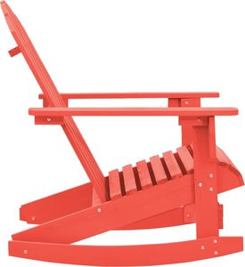 vidaXL Ogrodowy fotel bujany Adirondack, lite drewno jodłowe, czerwone 3