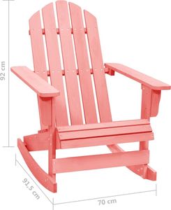 vidaXL Ogrodowy fotel bujany Adirondack, lite drewno jodłowe, różowy 6