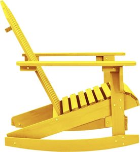 vidaXL Ogrodowy fotel bujany Adirondack, lite drewno jodłowe, żółte 3
