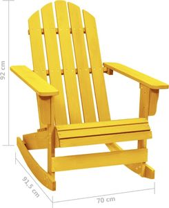 vidaXL Ogrodowy fotel bujany Adirondack, lite drewno jodłowe, żółte 6