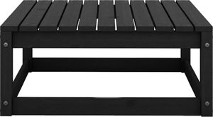 vidaXL Stołek ogrodowy z poduszką, czarny, lite drewno sosnowe 3