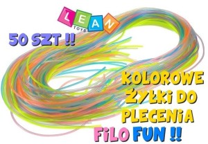Lean Sport Kolorowe żyłki do plecenia Neon Filofun 50 szt 1