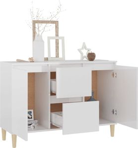 vidaXL Szafka na wysoki połysk, biała, 103,5x35x70 cm, płyta wiórowa 3