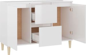vidaXL Szafka na wysoki połysk, biała, 103,5x35x70 cm, płyta wiórowa 4