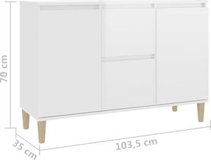 vidaXL Szafka na wysoki połysk, biała, 103,5x35x70 cm, płyta wiórowa 7
