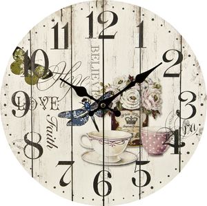 Zegar drewniany z ozdobnym motywem 34 cm 1