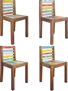 vidaXL Krzesła stołowe, 4 szt., lite drewno z odzysku 1