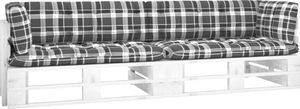 vidaXL Sofa 2-osobowa z palet, z poduszkami, biała, drewno sosnowe 1