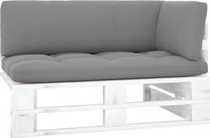 vidaXL Ogrodowa sofa narożna z palet, biała, drewno sosnowe 1