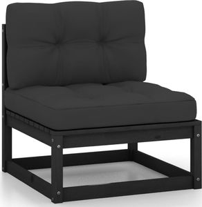 vidaXL Ogrodowa sofa środkowa z antracytowymi poduszkami, lite drewno 1