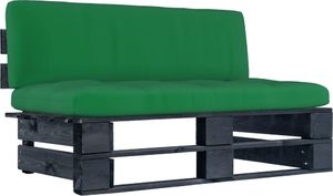 vidaXL Ogrodowa sofa środkowa z palet, czarna, drewno sosnowe 1