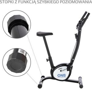Rower stacjonarny One Fitness treningowy mechaniczny RW3011 czarno-biały 16