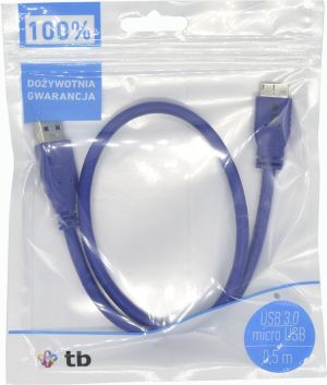 Kabel USB TB Print USB-A - micro-B 0.5 m Niebieski (AKTBXKU23BA050N) 5