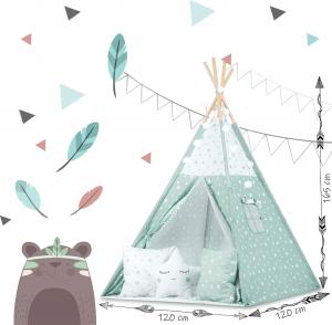 Ricokids Namiot tipi ze światełkami miętowy 6