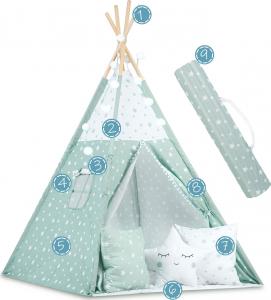 Ricokids Namiot tipi ze światełkami miętowy 7