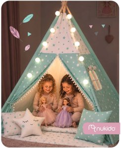 Ricokids Namiot tipi ze światełkami miętowy 4