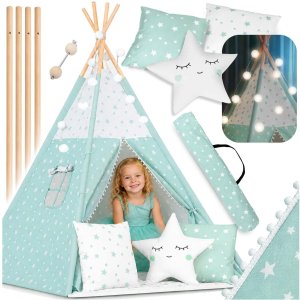 Ricokids Namiot tipi ze światełkami miętowy 6