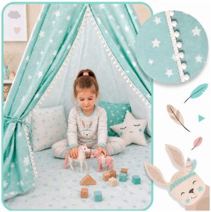 Ricokids Namiot tipi ze światełkami miętowy 12