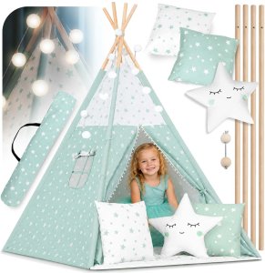 Ricokids Namiot tipi ze światełkami miętowy 13