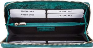 Paolo Peruzzi Portfel damski zielony w kwiaty T-08-GR 4