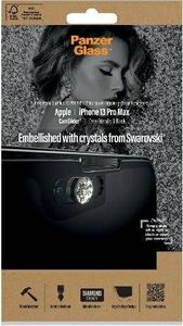 PanzerGlass E2E Microfracture iPhone 13 Pro Max 6,7" CamSlider Swarovsky Case Friendly AntiBacterial czarny/black 2752 2