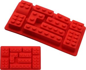 Aptel AG433E FORMY DO WYPIEKÓW PĄCZKÓW KLOCKI LEGO SILIKON 10 szt czerwone 1