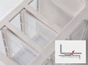 Aptel AG605G ORGANIZER Z 3 SZUFLADAMI NA KOSMETYKI BIŻUTERIĘ PRZEGRODY kremowy 3