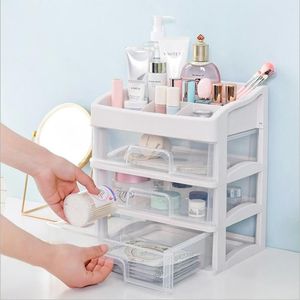 Aptel AG605G ORGANIZER Z 3 SZUFLADAMI NA KOSMETYKI BIŻUTERIĘ PRZEGRODY kremowy 5