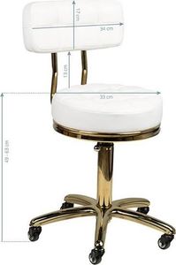 Activeshop Krzesło kosmetyczne GOLD AM-961 białe universal 4