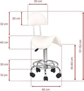 Activeshop Taboret kosmetyczny 6001 biały universal 5