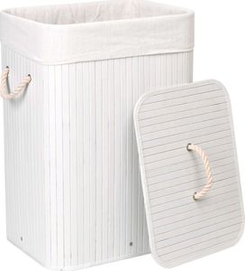 Kosz na pranie Gockowiak Kosz bambusowy z pokrywą 80L 1 komora biały universal 3