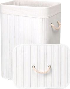 Kosz na pranie Gockowiak Kosz bambusowy z pokrywą 80L 1 komora biały universal 4