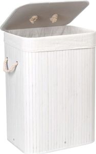 Kosz na pranie Gockowiak Kosz bambusowy z pokrywą 80L 1 komora biały universal 5
