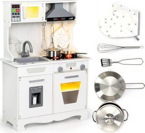 Multistore Drewniana kuchnia dla dzieci dźwięki led + akcesoria universal 4