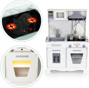 Multistore Drewniana kuchnia dla dzieci dźwięki led + akcesoria universal 5