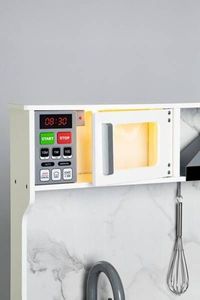 Multistore Drewniana kuchnia dla dzieci dźwięki led + akcesoria universal 6