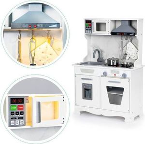 Multistore Drewniana kuchnia dla dzieci dźwięki led + akcesoria universal 7