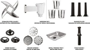 Maszynka do mielenia mięsa Yato MASZYNKA DO MIELENIA MIĘSA 1200W 4W1 universal 11