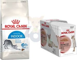 Royal Canin ROYAL CANIN Indoor 10kg karma sucha dla kotów dorosłych, przebywających wyłącznie w domu + saszetka (sos) Instinctive 12x85g 1