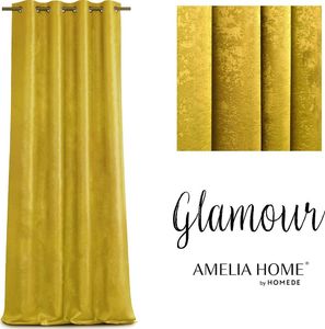 AmeliaHome CURT/AH/GLAMOUR/EYELETS/YELLOW/140X250 1