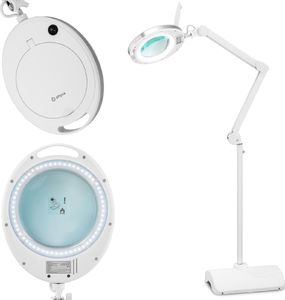 Physa Lampa lupa kosmetyczna ze szkłem powiększającym na stojaku 5 dpi 60x LED śr. 127 mm Lampa lupa kosmetyczna ze szkłem powiększającym na stojaku 5 dpi 60x LED śr. 127 mm 1