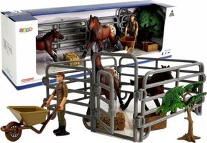 Figurka LeanToys Zwierzęta na Farmie, Konie, Źrebie, Rolnik z akcesoriami 1