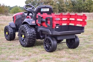 Import SUPER-TOYS WIELKI TRAKTOR NA AKUMULATOR Z PRZYCZEPĄ, MIĘKKIE KOŁA, MIĘKKIE SIEDZENIE/BDM0925 5