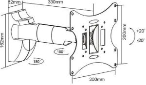 Reflecta Uchwyt ścienny Flexo 40-200B 23'' - 42'' 3