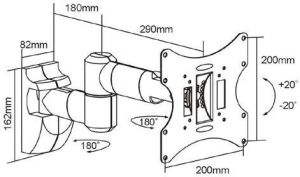 Reflecta Uchwyt ścienny Flexo 40-300B 23'' - 42'' 3