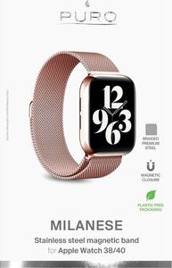 Puro Puro Milanese Magnetic Band - Pasek ze stali nierdzewnej do Apple Watch 38/40 mm (różowe złoto) 3